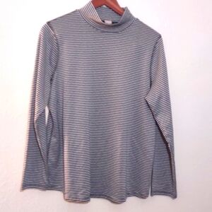 PRE OWNED CHICO'S ZENERGY STRIPED MOCK NECK TUNIC SIZE 2